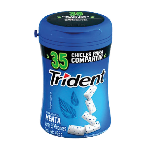 CHICLETS TRIDENT 35U BOTELLA MENTA
